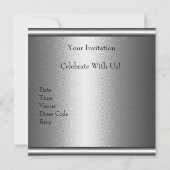 Jubileum 25e Elegant Roll Silver Party Kaart (Achterkant)