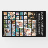 Jubileum 33 Minimale fotocollage zwart Spandoek (Horizontaal)