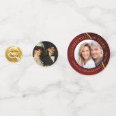 Jubileum 40e bruiloft Foto Ruby Gold Custom Confetti (Voorkanten)