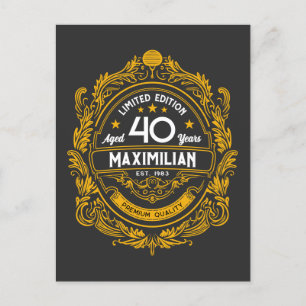 Jubileum 40ste verjaardag Whiskey Label Met Uw Naa Briefkaart