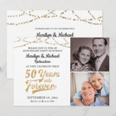 Jubileum 50 JAAR IN DE EEUWIGHEID Goud Retro Kaart (Voorkant / Achterkant)