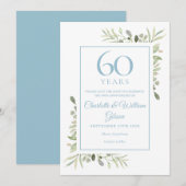 Jubileum 60 jaar Save the Date Waterverf Bloemen (Voorkant / Achterkant)