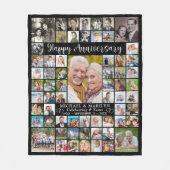 Jubileum 64 Foto Collage Uw Kleur Fleece Deken (Voorkant)
