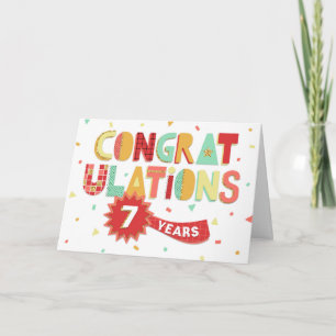 Jubileum 7 jaar werknemers Gefeliciteerd Kaart