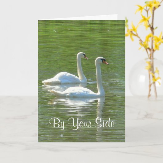 JUBILEUM, "AAN UW ZIJDE", TWEE WITTE ZWANEN, KAART (Gele Bloem)