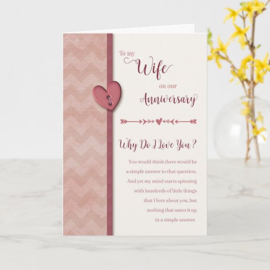 Jubileum aan vrouw... Waarom hou ik van je? Kaart (Gele Bloem)