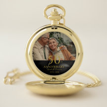 Jubileum aangepaste foto bruiloft modern zwart gou