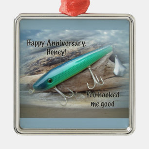 Jubileum - AJS Green Swimmer Vist Lure Metalen Ornament
