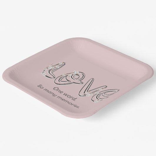 Jubileum Almond Blossom Love Text Papieren Bordje (Gebogen)