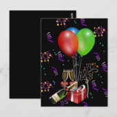 Jubileum ballonnen flesjesemmer celebratie briefkaart (Voorkant / Achterkant)