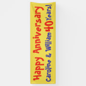 Jubileum banner met namen en jaren getrouwd (Verticaal)