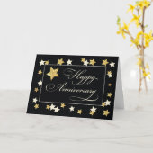 Jubileum Black Gold Effect Stars Kaart (Gele Bloem)
