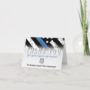 Jubileum blauwe lijn van politie bedankkaart