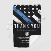 Jubileum blauwe lijn van politie golfhanddoek (Insitu)