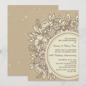 Jubileum Bloemen Uitnodiging (Voorkant / Achterkant)