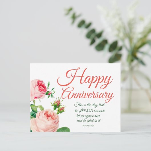 Jubileum Bloemrijke Psalm 118:24 Briefkaart (Staand voorkant)