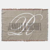 Jubileum/bruiloft Monogram Rustic Deken (Voorkant)