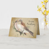Jubileum bruiloft valk Wildlife Bird Kaart (Gele Bloem)
