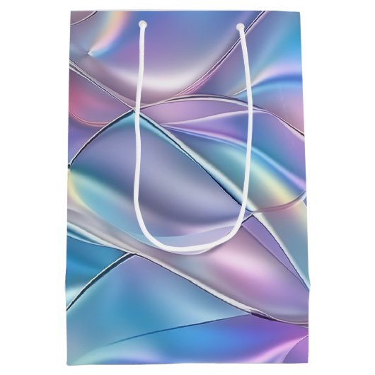 Jubileum Bruiloft Verjaardag Iriserend Metallic 6 Medium Cadeauzakje (Achterkant)