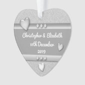 Jubileum cadeau 25 jaar met namen en datum ornament (voorkant)