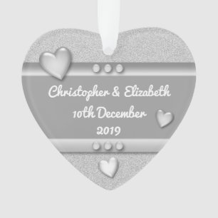 Jubileum cadeau 25 jaar met namen en datum ornament