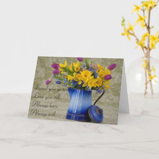 Jubileum Card - Ik ben gisteren dol op u Kaart (Gele Bloem)