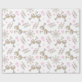 Jubileum Celebration Pattern Pink/Gold ID723 Cadeaupapier (Vlak)