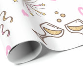 Jubileum Celebration Pattern Pink/Gold ID723 Cadeaupapier (Rol Hoek)