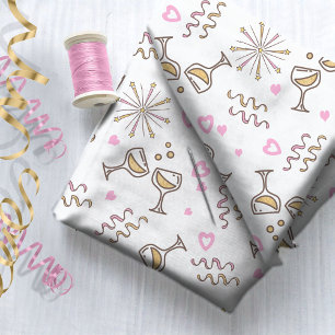 Jubileum Celebration Pattern Pink/Gold ID723 Stof