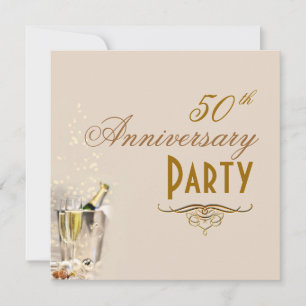 Jubileum, Champagne Bubbles Uitnodigingen