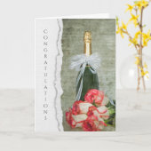 Jubileum Champagne Rozen Kaart (Gele Bloem)