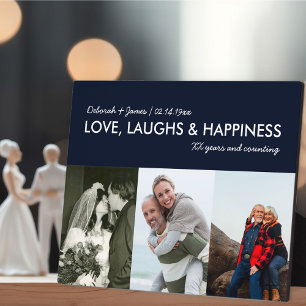 Jubileum Collage Love Laugh Gelukkig 3 Foto Fotoplaat