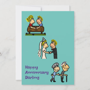 Jubileum Cute Couple Ageing Love Forever Kaart