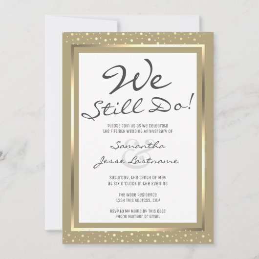 Jubileum dat we nog steeds met legant Gold uitnodi Kaart (Voorkant)