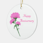 Jubileum Drie roze anjers Keramisch Ornament (Links)