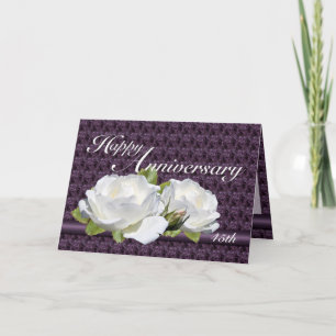 Jubileum Elegant White Roses Cards Kaart