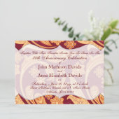 Jubileum Feest Rode Bloemen Henna Kaart (Staand voorkant)