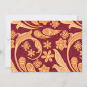 Jubileum Feest Rode Bloemen Henna Kaart (Achterkant)