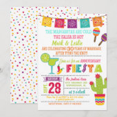 Jubileum Fiesta Invitation - White Kaart (Voorkant / Achterkant)