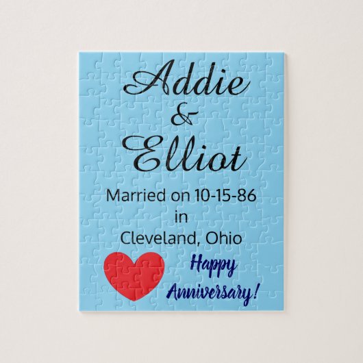 Jubileum Fun & Heart in Blue: Legpuzzel (Verticaal)