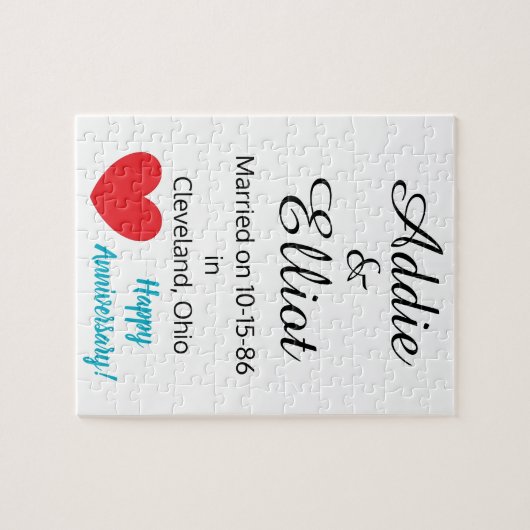 Jubileum Fun & Heart in het wit: Legpuzzel (Horizontaal)