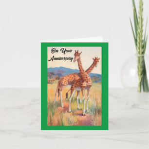 Jubileum Giraffes Gevouwen Wenskaart Kaart