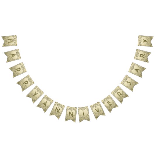 ☆JUBILEUM ☆ Gold Heart Glitter Vlaggetjes (Alle)