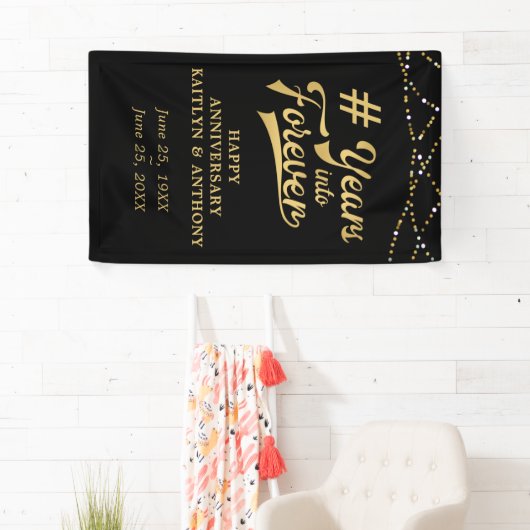 Jubileum Gold String Lights JAREN IN FOREVER Spandoek (Insitu)