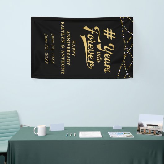 Jubileum Gold String Lights JAREN IN FOREVER Spandoek (Beurs)