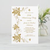 Jubileum gouddiamantflora wit kaart (Staand voorkant)