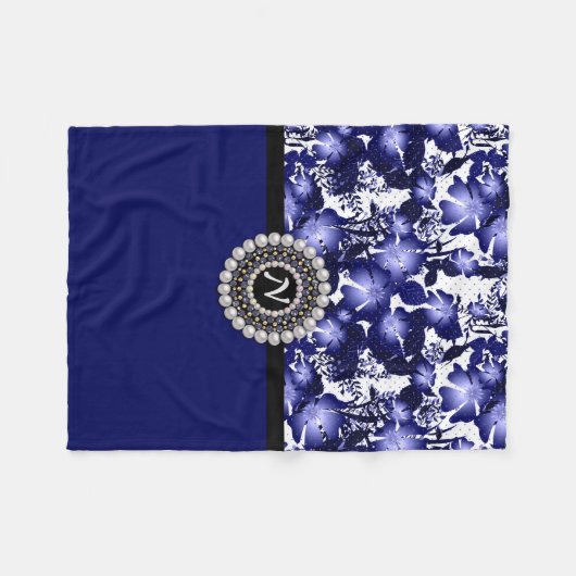 Jubileum grijze satijnspruitflora fleece deken (Voorkant (Horizontaal))