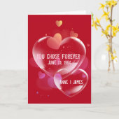 Jubileum Hart Bubbles op rood Kaart (Gele Bloem)