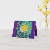 Jubileum hart van goud kaart (Gele Bloem)