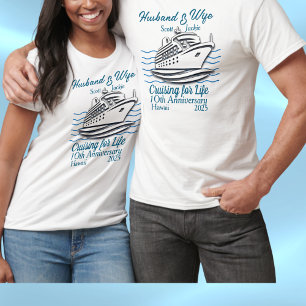 Jubileum Huwelijksreis Cruise Vakantie PERSONALISE T-shirt